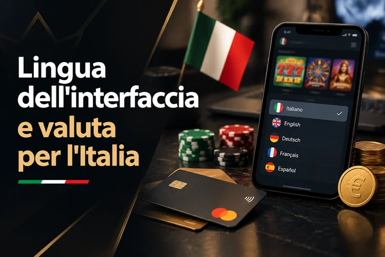Lingua dell'interfaccia e valuta per l'Italia