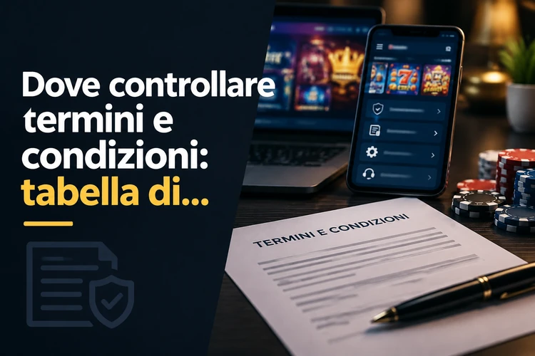 Dove controllare termini e condizioni: tabella di riferimento